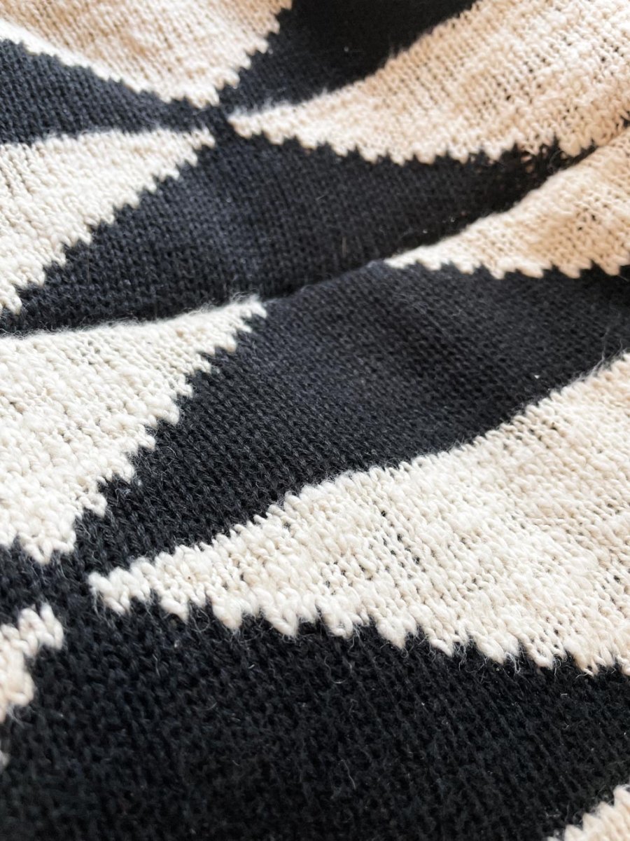 knit diamond geometric xl pouf - good market thrift store