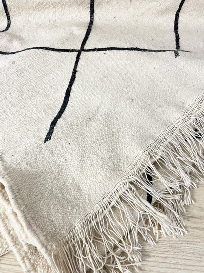 vintage moroccan boujaad hand - woven wool diamond rug - good market thrift store