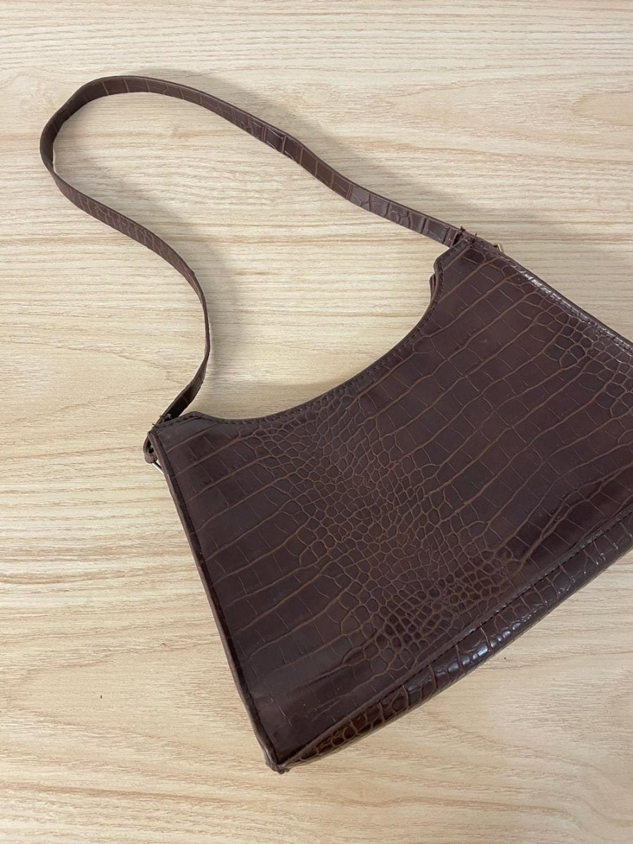y2k croc embossed shoulder bag - good market thrift store