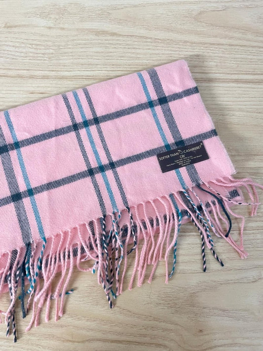softer than cashmere pink plaid scarf - good market thrift store