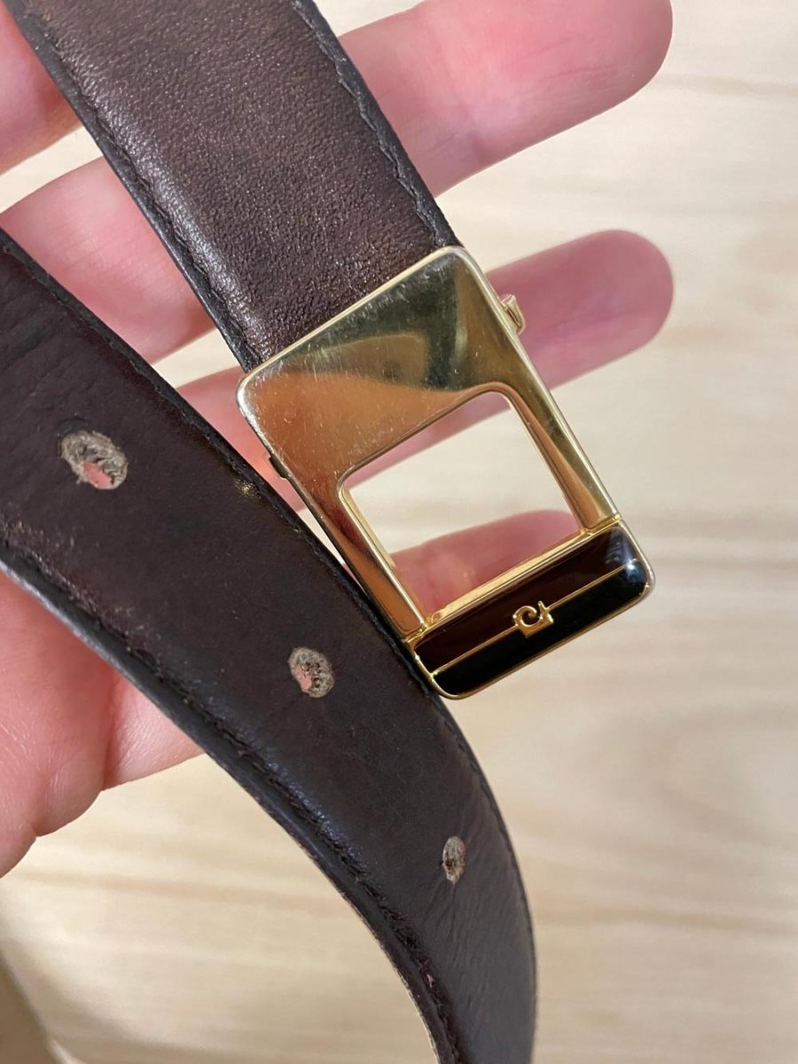 vintage pierre cardin minimal leather belt - good market thrift store