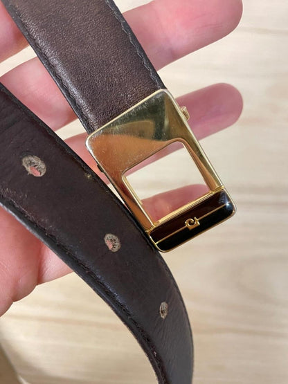vintage pierre cardin minimal leather belt - good market thrift store