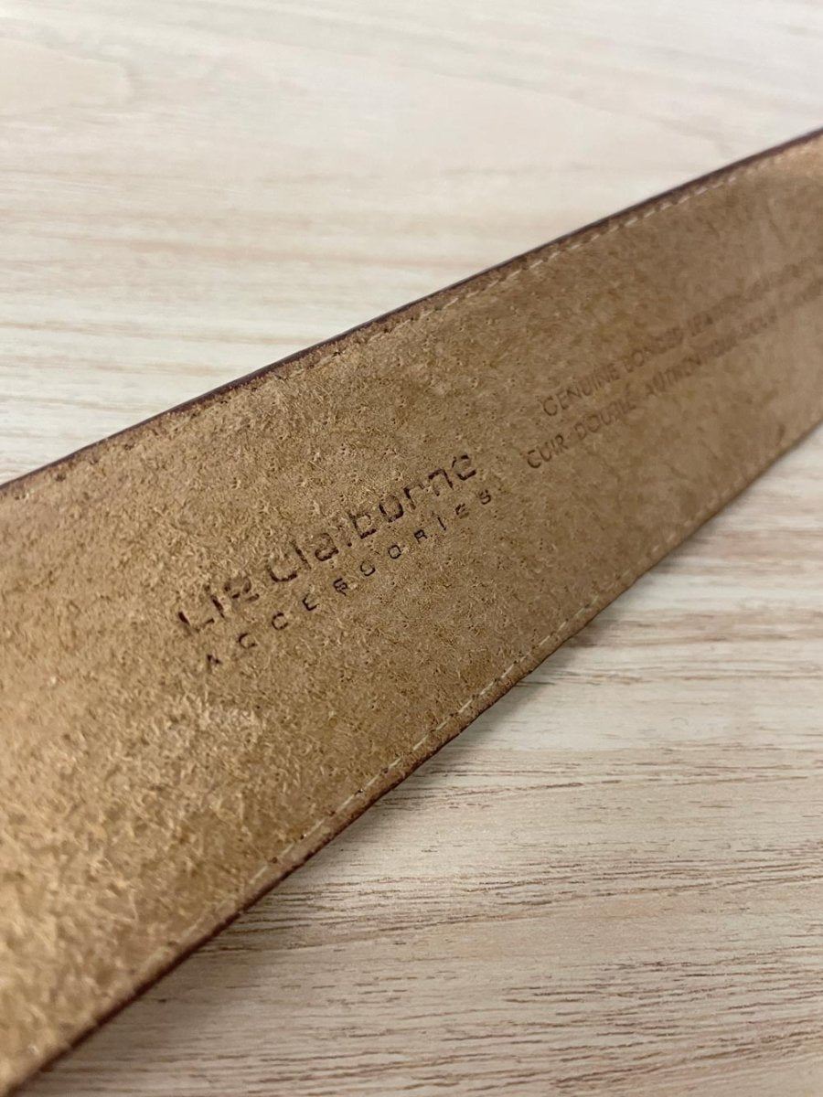 vintage liz claiborne floral buckle wide leather belt - good market thrift store