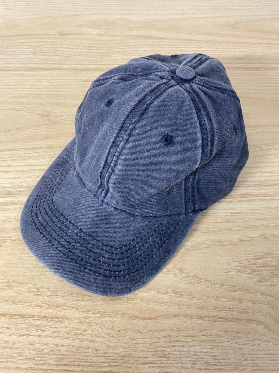 minimal faded cotton baseball cap - good market thrift store