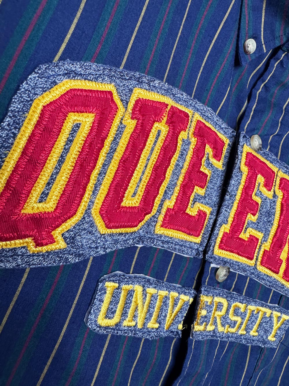 vintage arrow x queens university sporty prep cropped shirt | rework