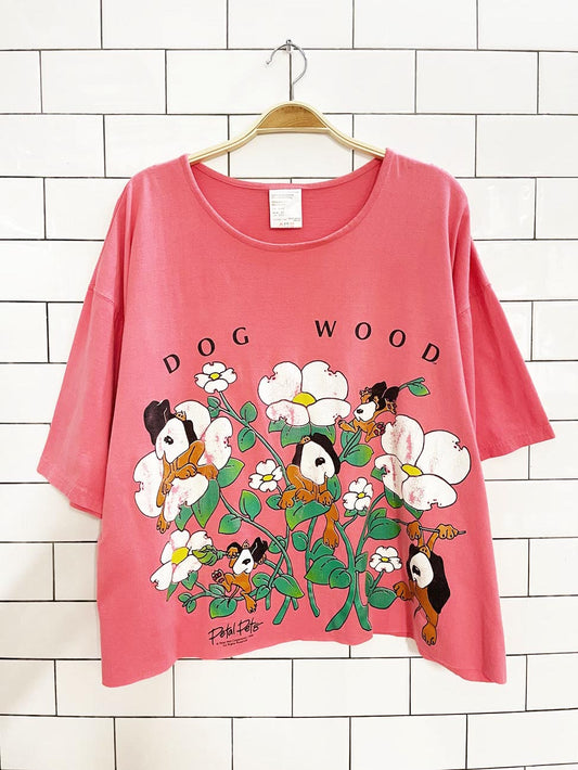 vintage 90s petal pets dogwood cropped graphic tee | made in India