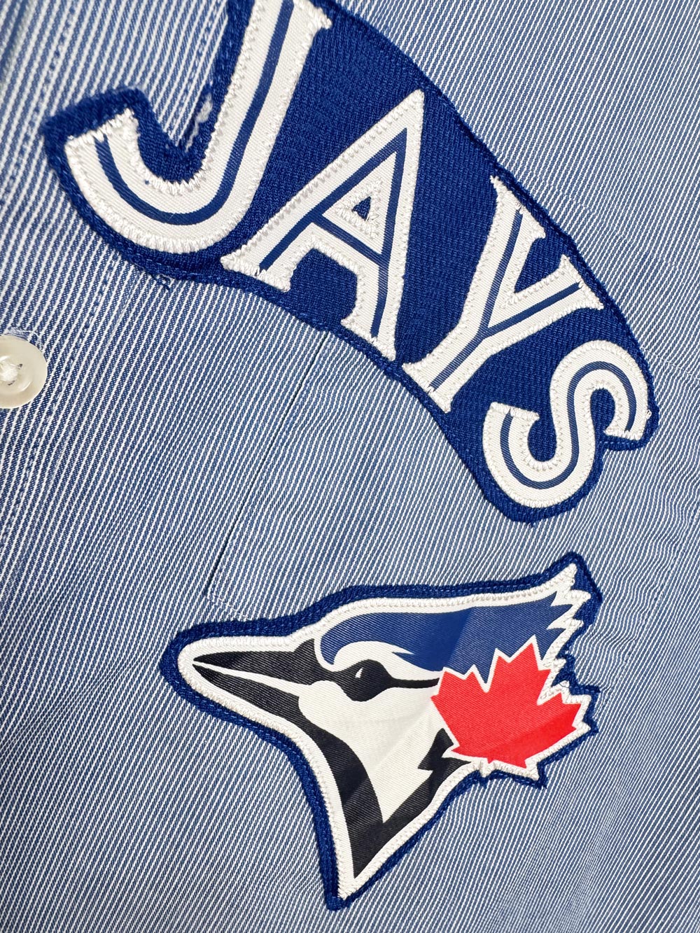 michael kors x the blue jays sporty prep cropped shirt | rework