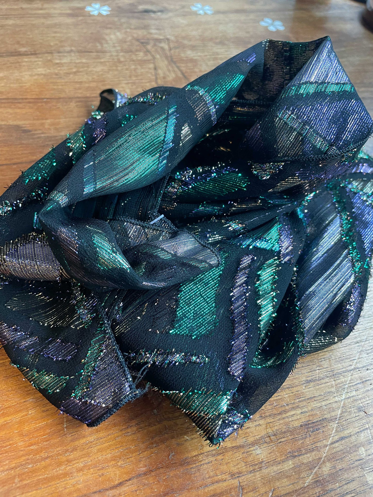 vintage metallic hair/neck scarf