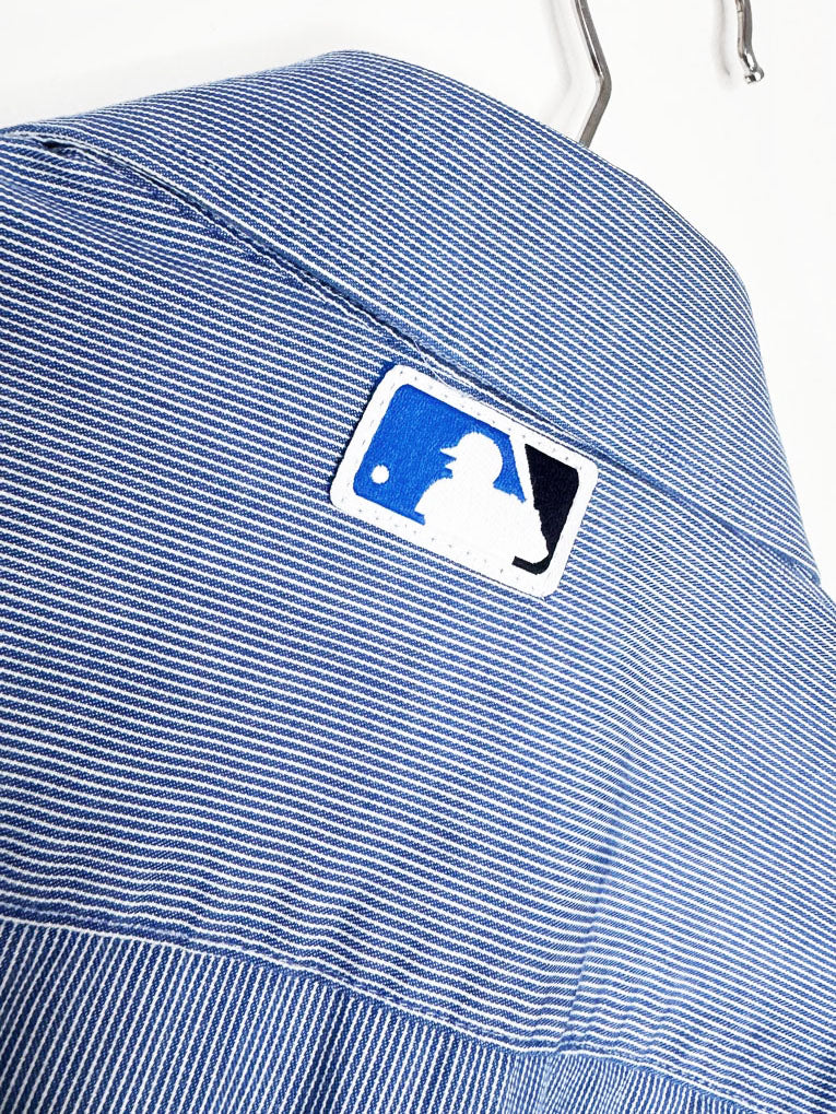 michael kors x the blue jays sporty prep cropped shirt | rework