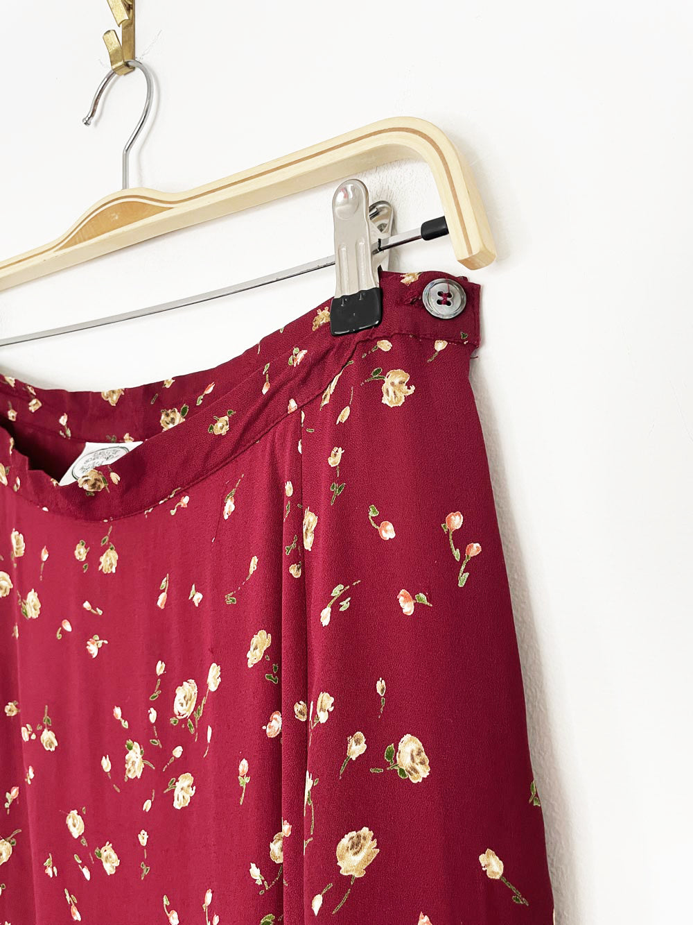 vintage 00s laura ashley micro floral midi skirt