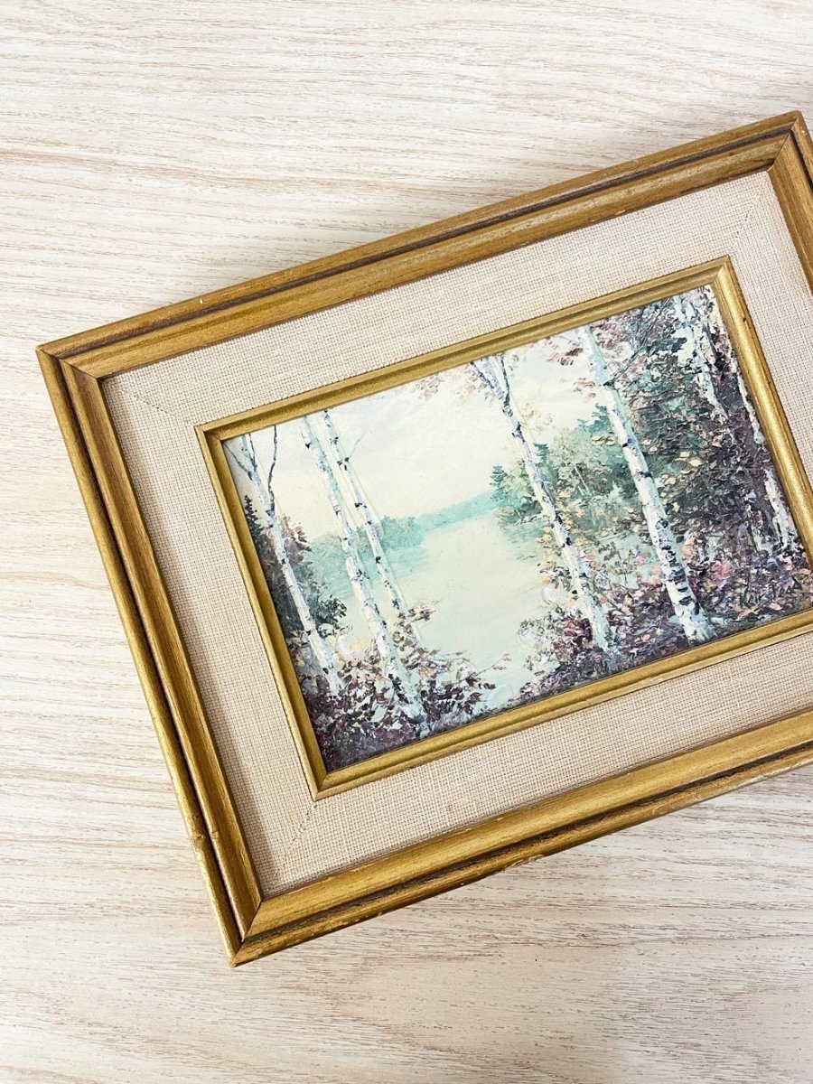 vintage 80s kawartha lakes keirstead textured framed print - good market thrift store