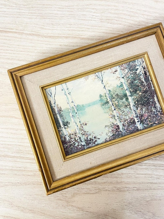 vintage 80s kawartha lakes keirstead textured framed print - good market thrift store