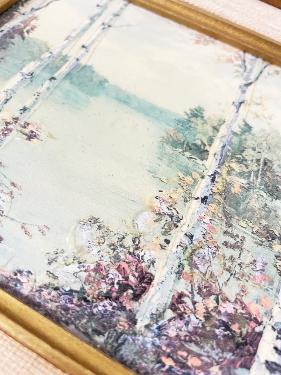 vintage 80s kawartha lakes keirstead textured framed print - good market thrift store