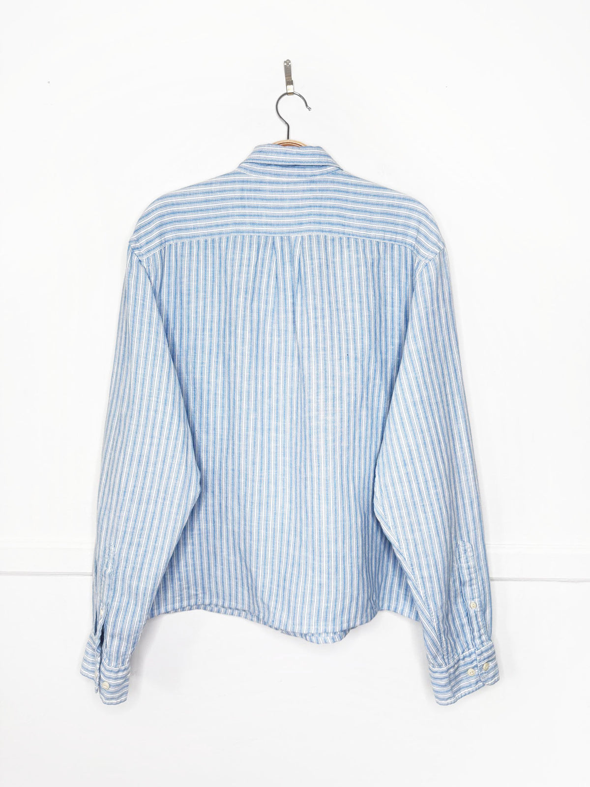 good threads x UBC sporty prep cropped linen-blend shirt | rework