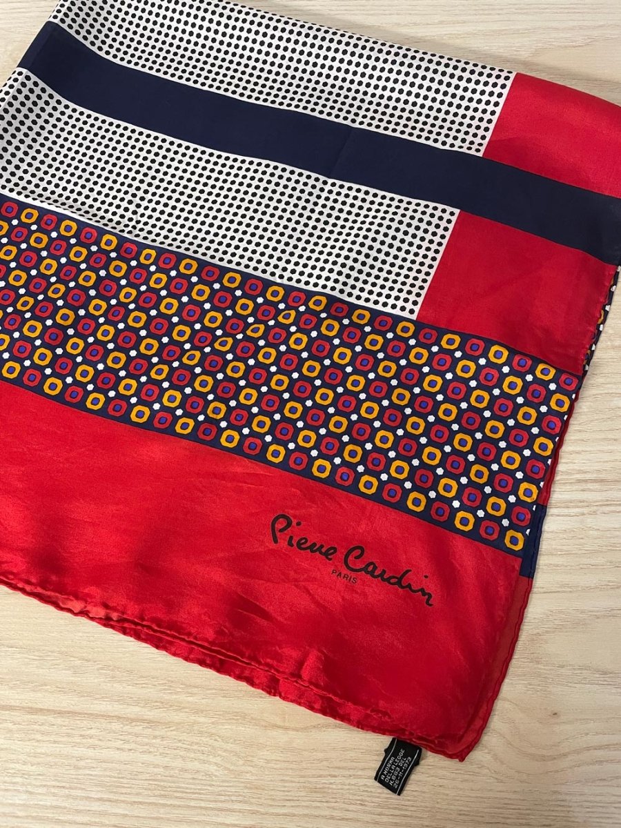 vintage pierre cardin hand - rolled silk scarf - good market thrift store