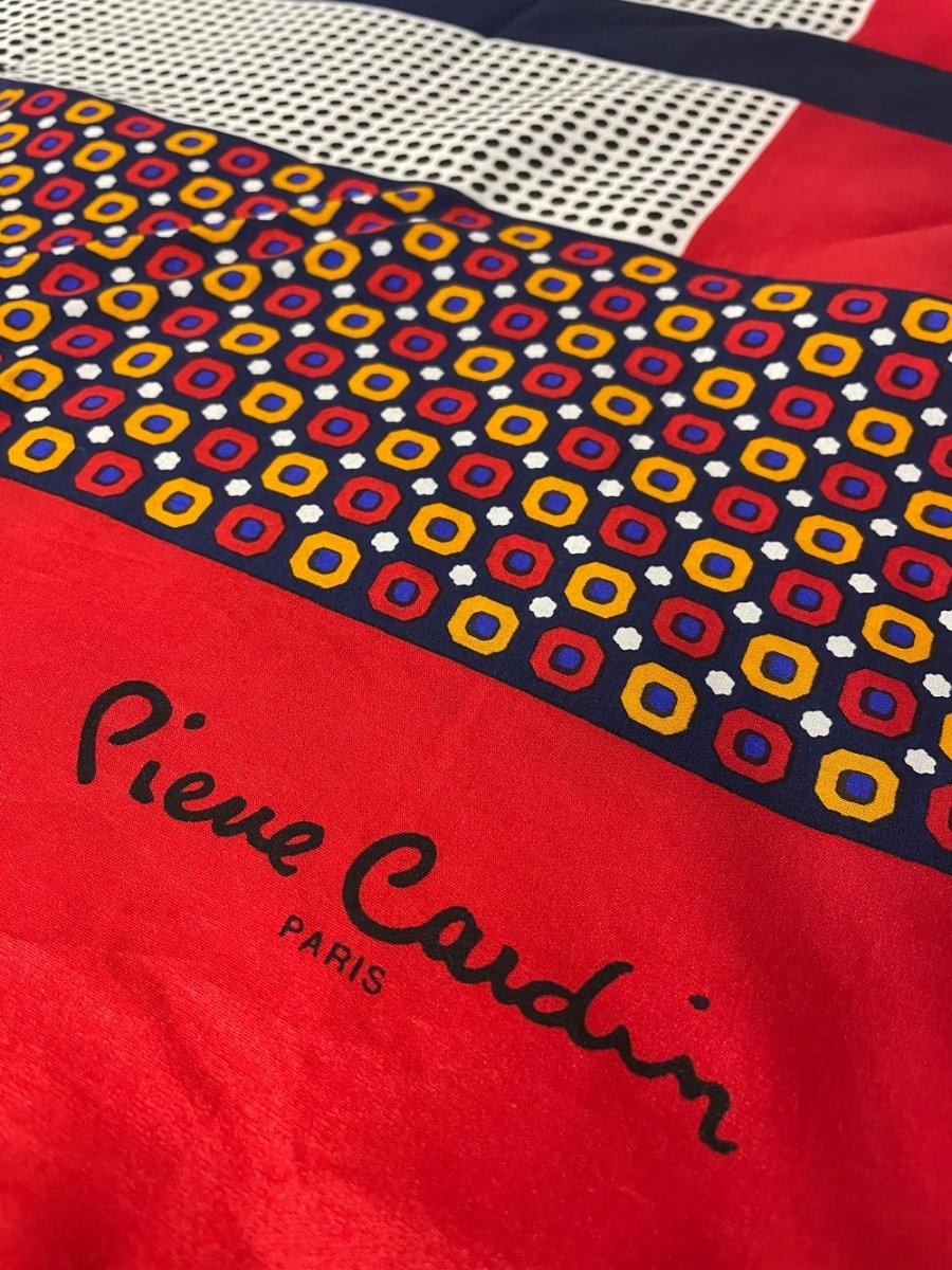 vintage pierre cardin hand - rolled silk scarf - good market thrift store