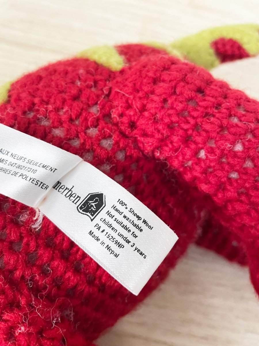 merben wool hand knit dino plushie - good market thrift store