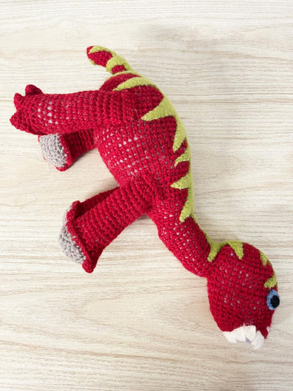 merben wool hand knit dino plushie - good market thrift store