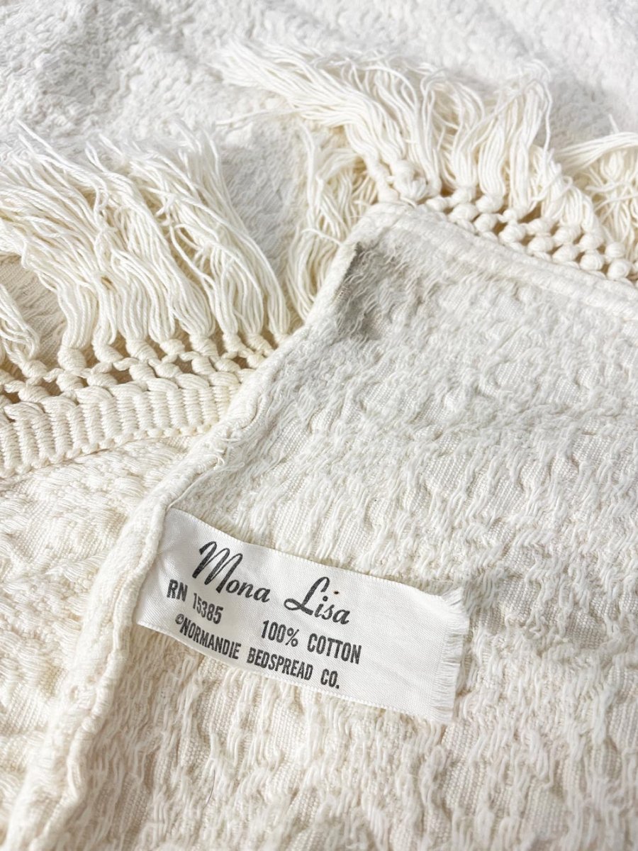 vintage 60s mona lisa by normandie woven bedspread - good market thrift store