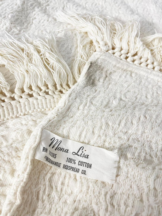 vintage 60s mona lisa by normandie woven bedspread - good market thrift store