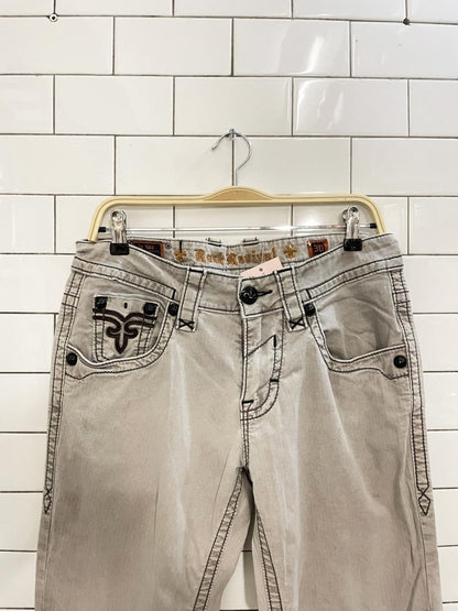 y2k rock revival grey straight pant - good market thrift store