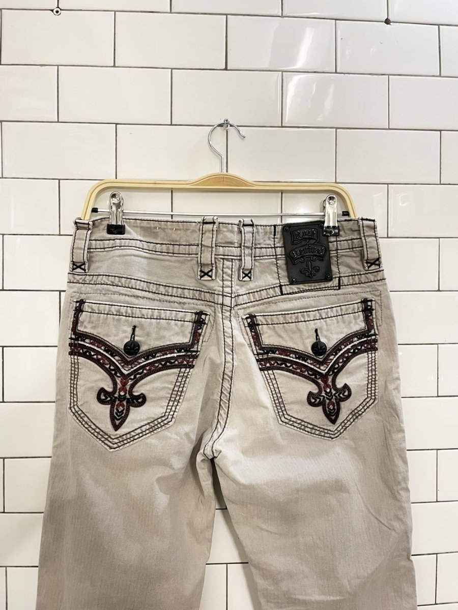 y2k rock revival grey straight pant - good market thrift store