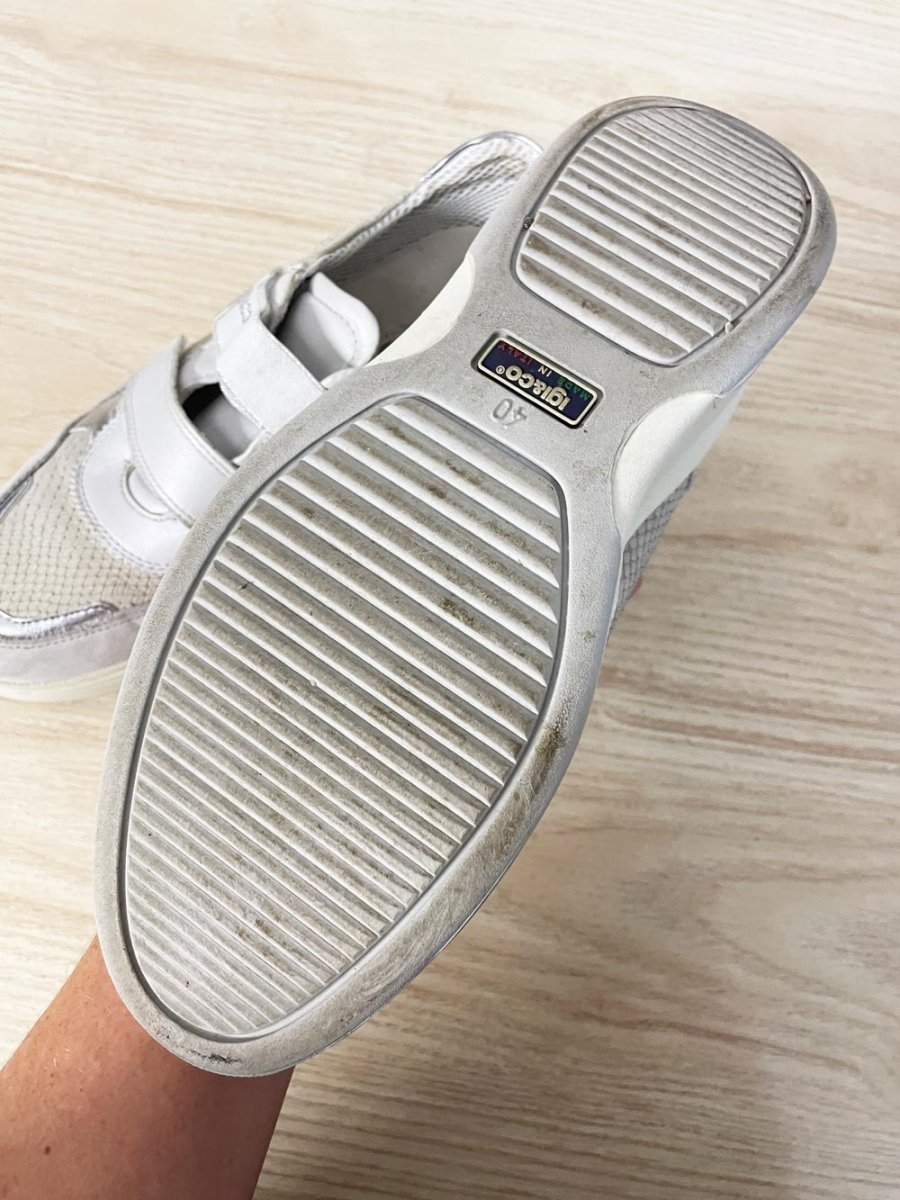 igi&co metallic leather velcro platform sneakers | made in Italy - good market thrift store