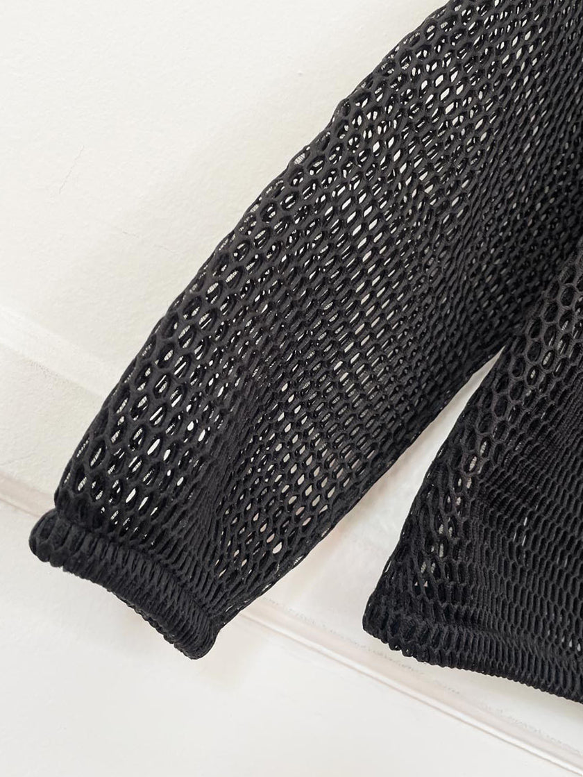 emaline mesh knit full zip light jacket