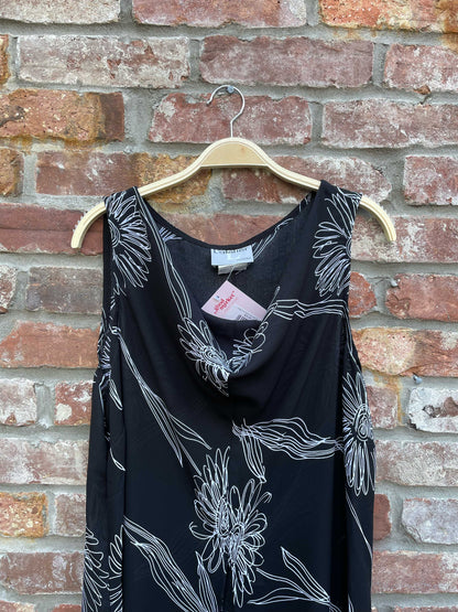 vintage 00s l'atelier cowl neck high slit layering dress