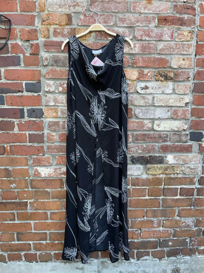 vintage 00s l'atelier cowl neck high slit layering dress