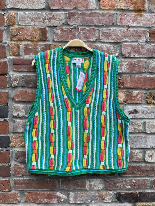 vintage sweater clothes chunky knit vest