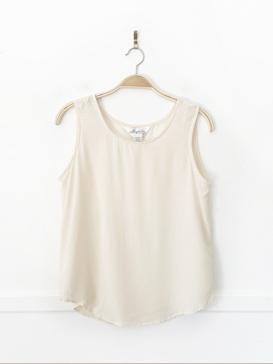 vintage angela tong 100% silk sleeveless top