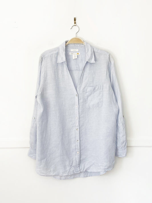 c&c california 100% linen full button shirt