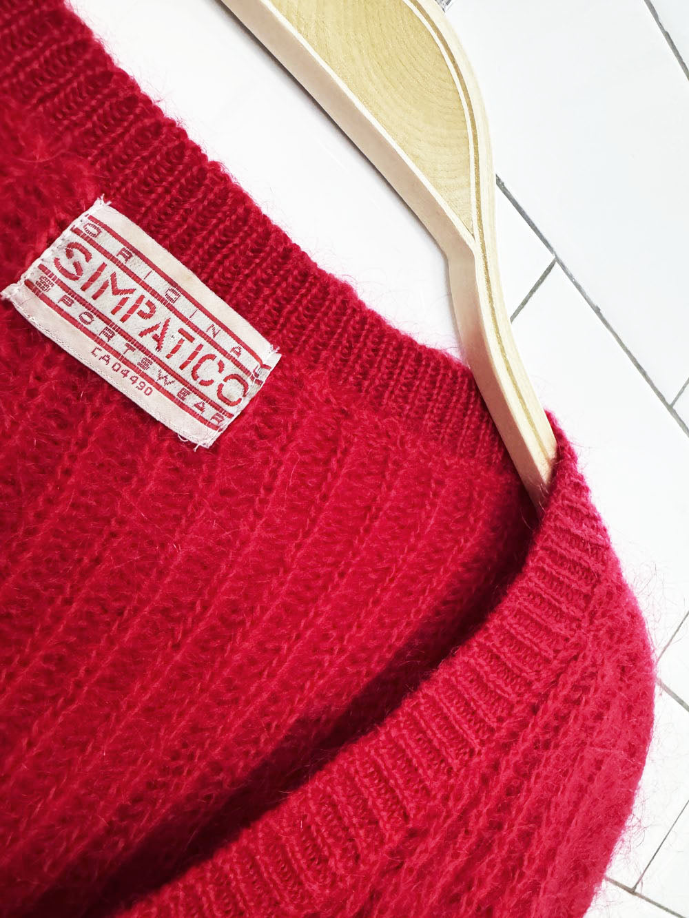 vintage 90s sympatico mohair chunky ribbed knit cardigan