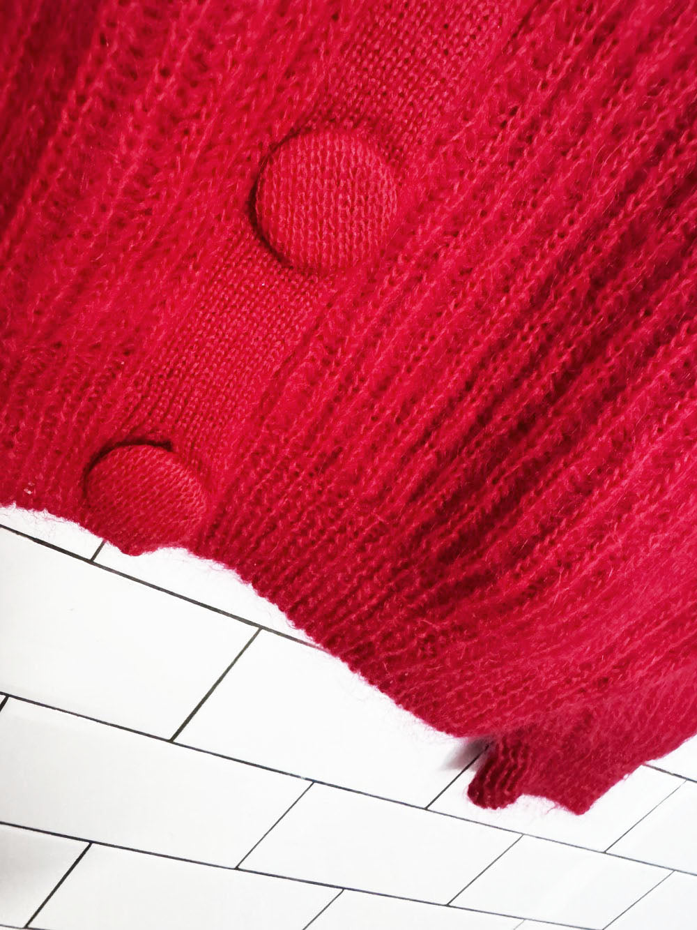 vintage 90s sympatico mohair chunky ribbed knit cardigan