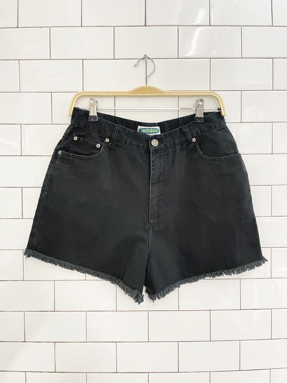 y2k next issue black denim shorts - good market thrift store