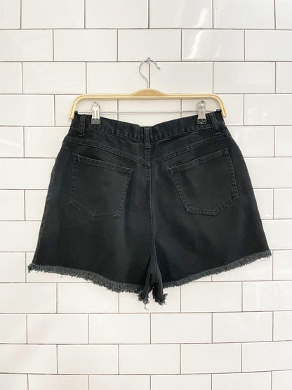 y2k next issue black denim shorts - good market thrift store
