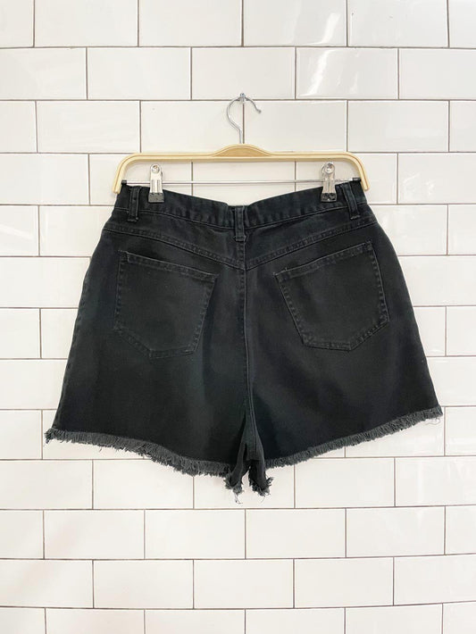 y2k next issue black denim shorts - good market thrift store