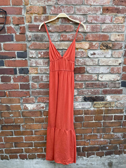 shein linen tiered maxi dress