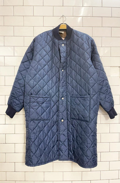 vintage full zip + snap button quilted liner coat - good market thrift store