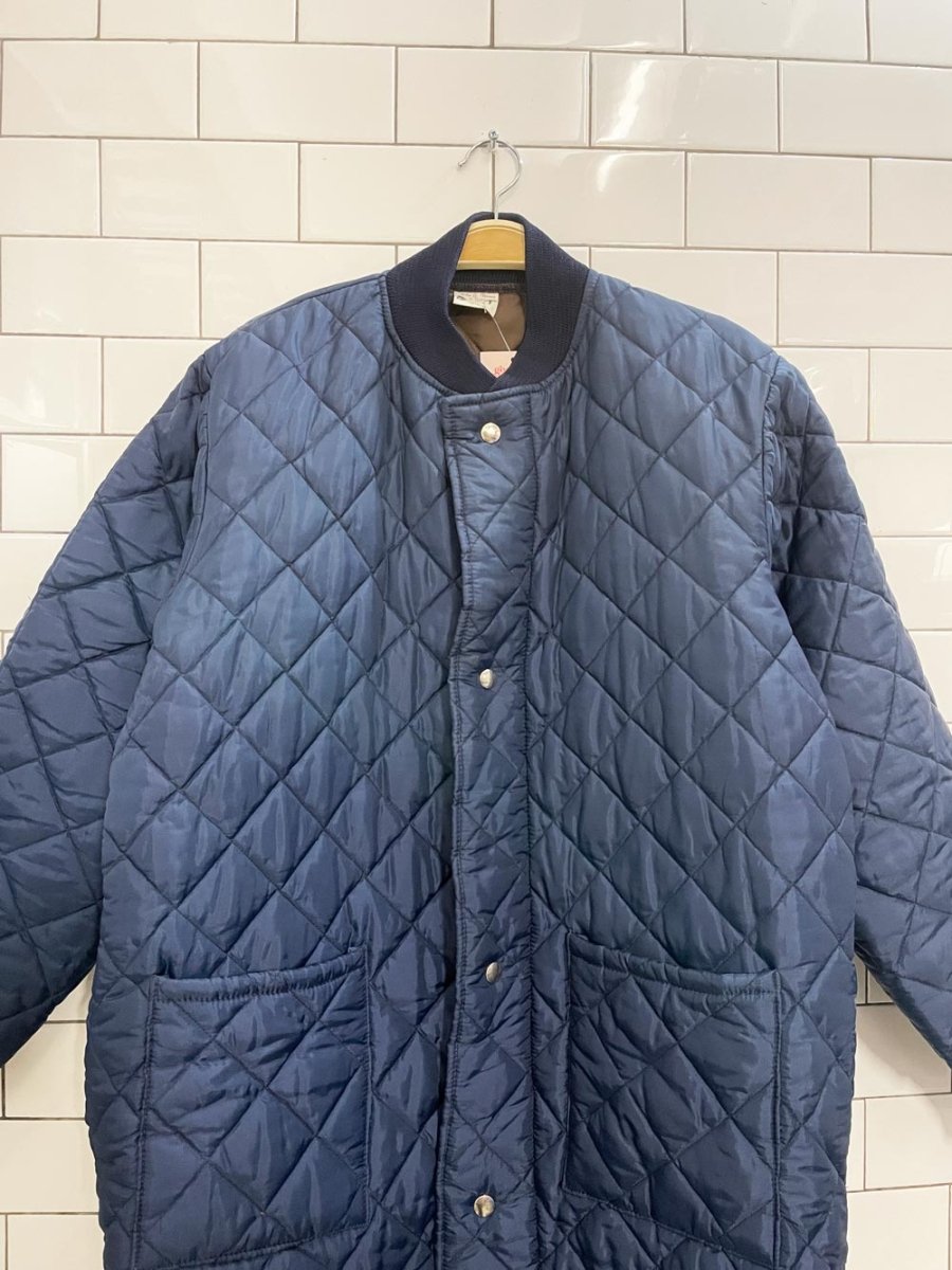 vintage full zip + snap button quilted liner coat - good market thrift store