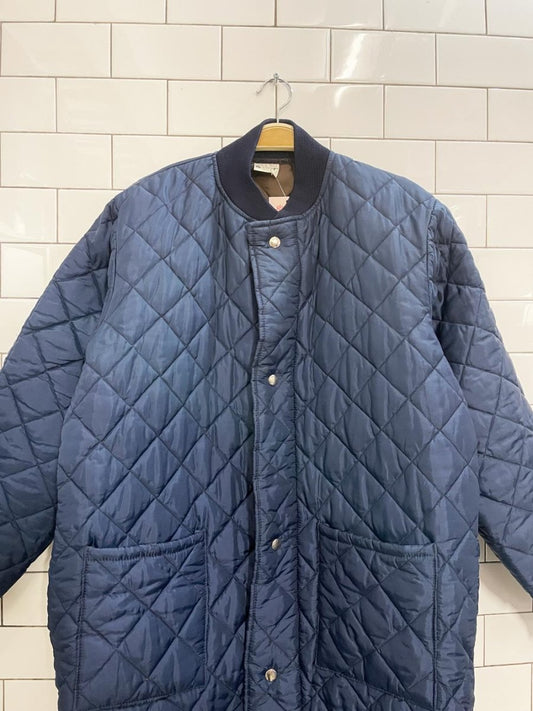vintage full zip + snap button quilted liner coat - good market thrift store