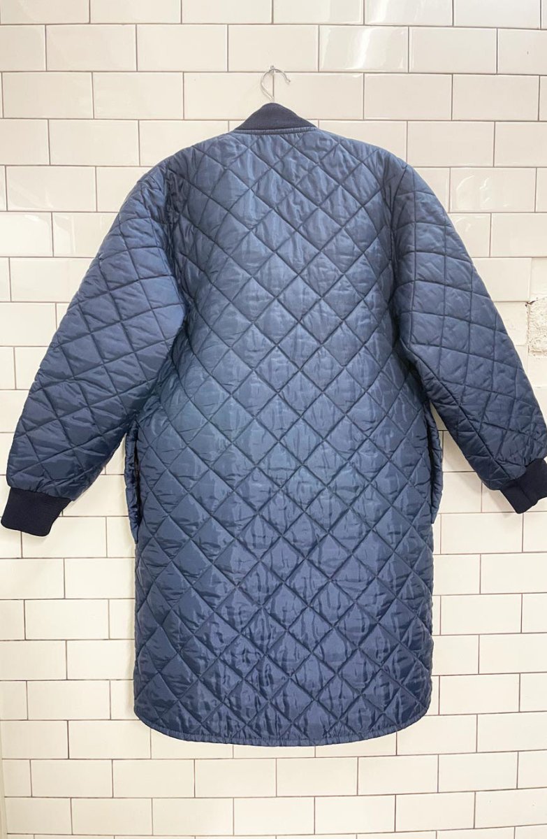 vintage full zip + snap button quilted liner coat - good market thrift store