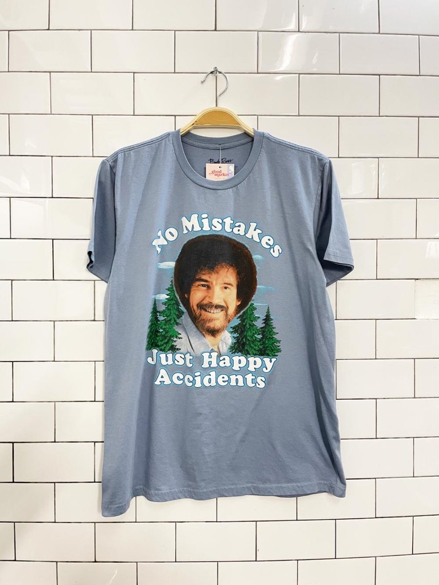 modern bob ross graphic tee - good market thrift store
