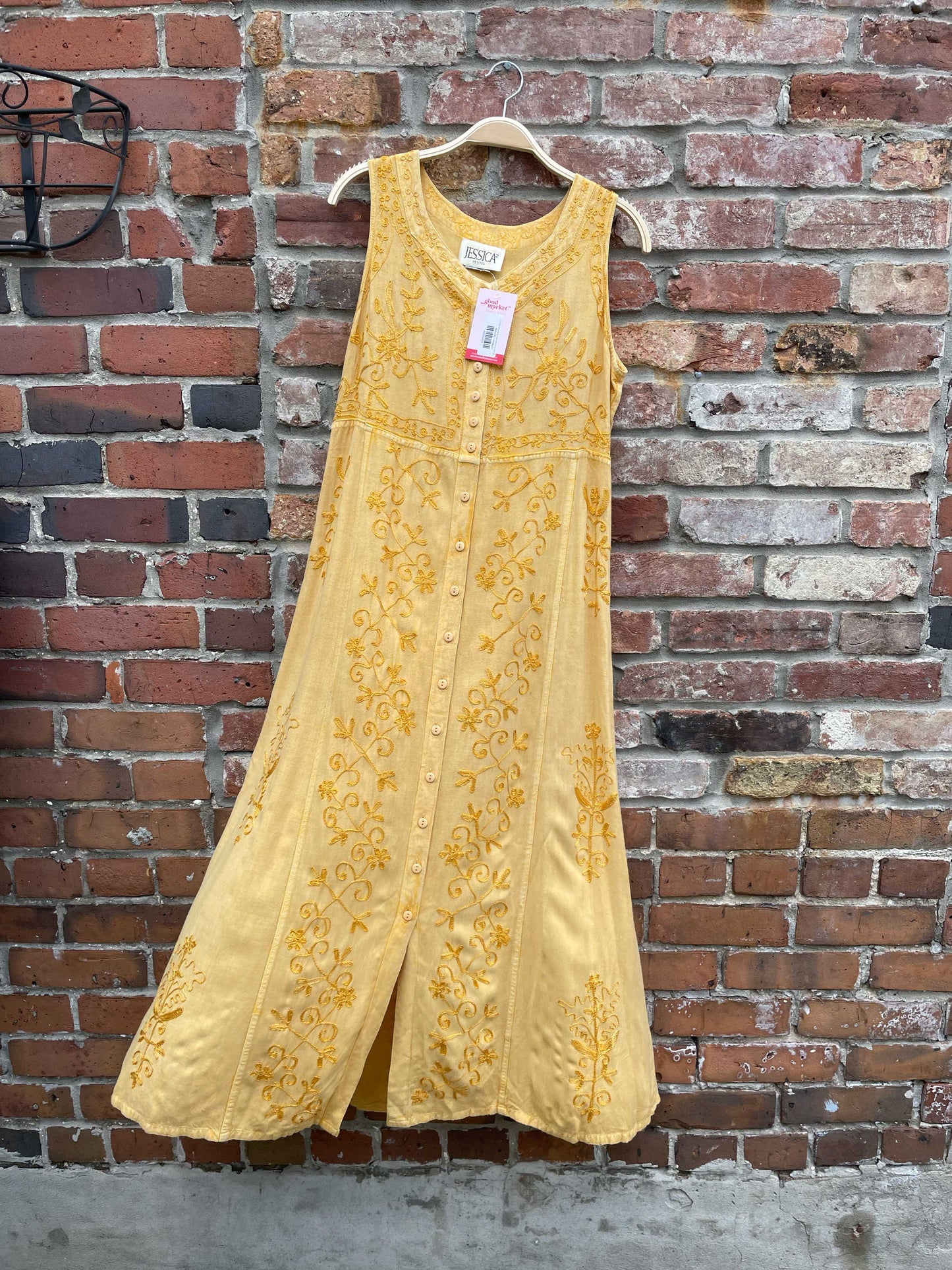 vintage 90s jessica embroidered shirt tank dress