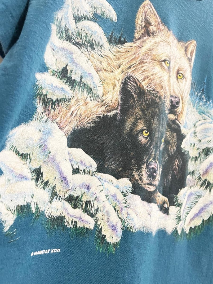 vintage 00s habitat wolf graphic tee - good market thrift store
