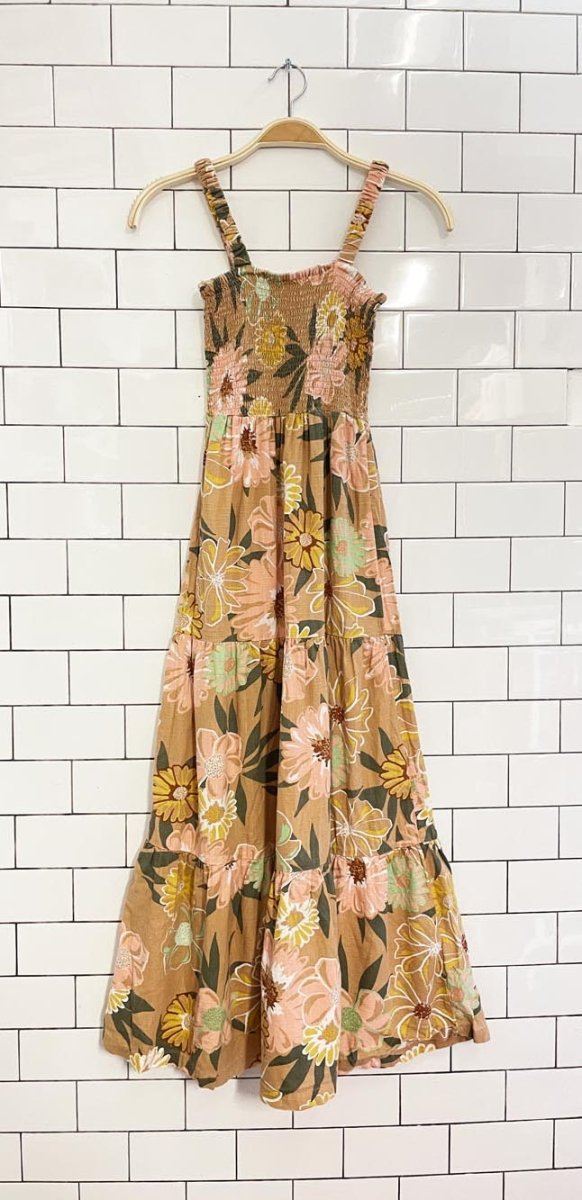 roxy sunnier shorts smocked tiered maxi dress - good market thrift store