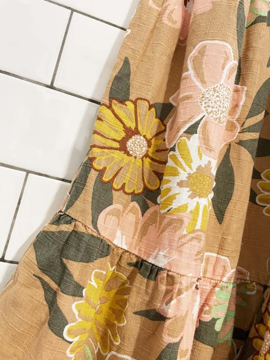 roxy sunnier shorts smocked tiered maxi dress - good market thrift store