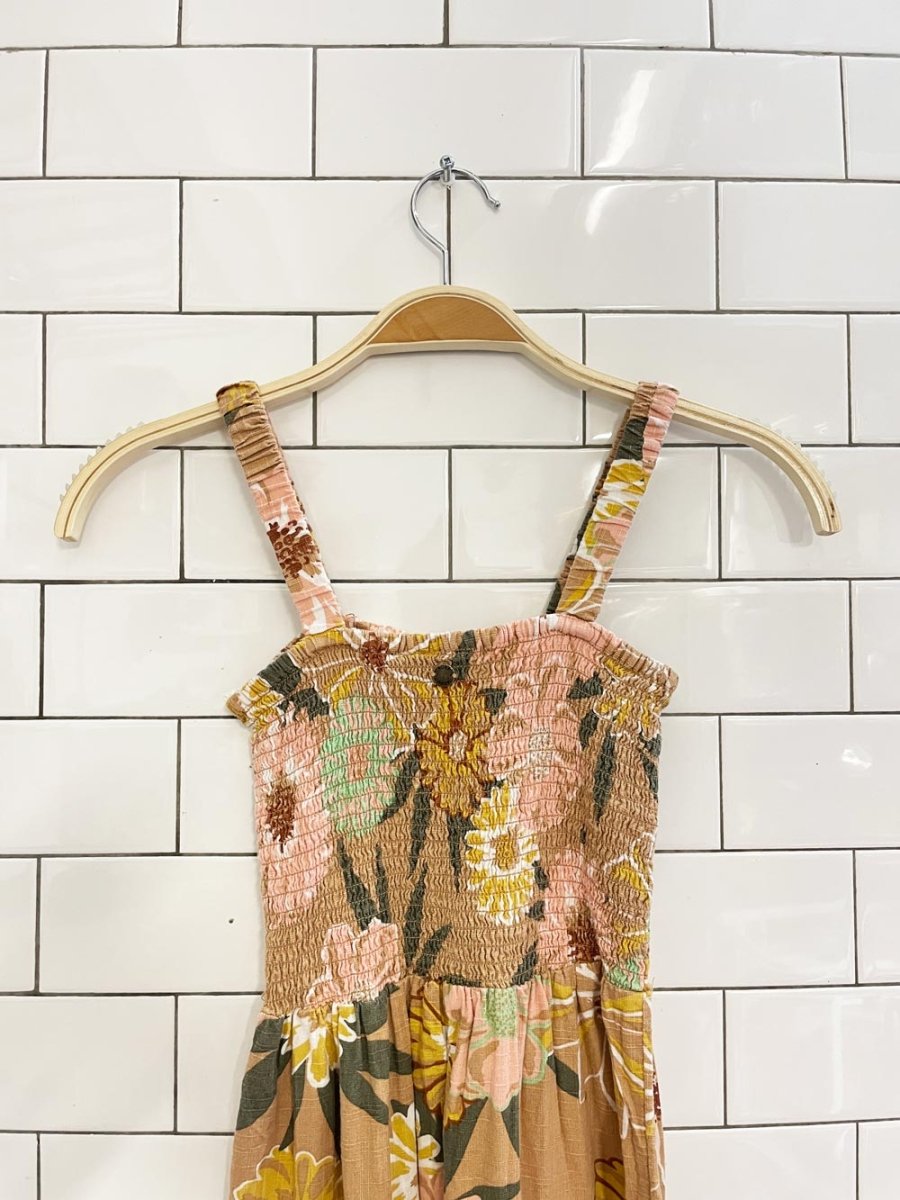 roxy sunnier shorts smocked tiered maxi dress - good market thrift store