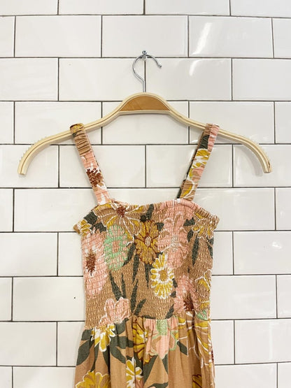 roxy sunnier shorts smocked tiered maxi dress - good market thrift store